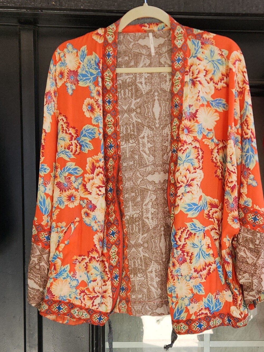 Free People Orange Floral Kimono - Picture 2 of 5